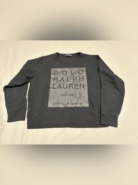 Polo Ralph Lauren Women's XL Crewneck Sweatshirt Black Modern Logo Pullover